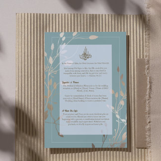 Islamic Wedding Insert | Sage Green & Gold