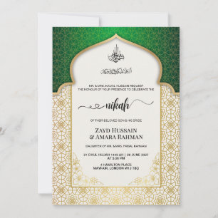 Islamic Wedding Invitation 6 Jewel Tone Colours