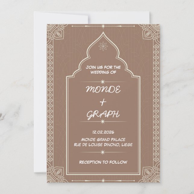Islamic Wedding Invitations Art (Front)