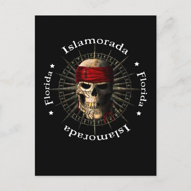 Islamorada Florida Keys Pirate Skull Postcard (Front)