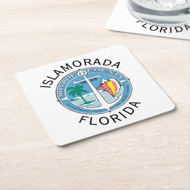 Islamorada - Florida Keys Square Paper Coaster (Angled)