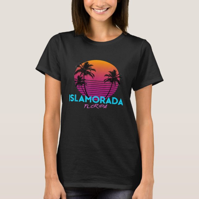Islamorada Florida Retro 80s T-Shirt (Front)