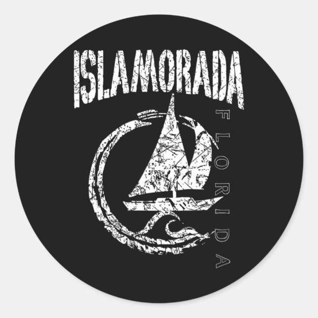 Islamorada Florida Souvenir  Classic Round Sticker (Front)