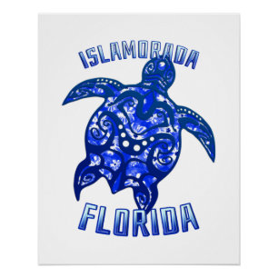 Islamorada Florida Vacation Tribal Turtle Poster