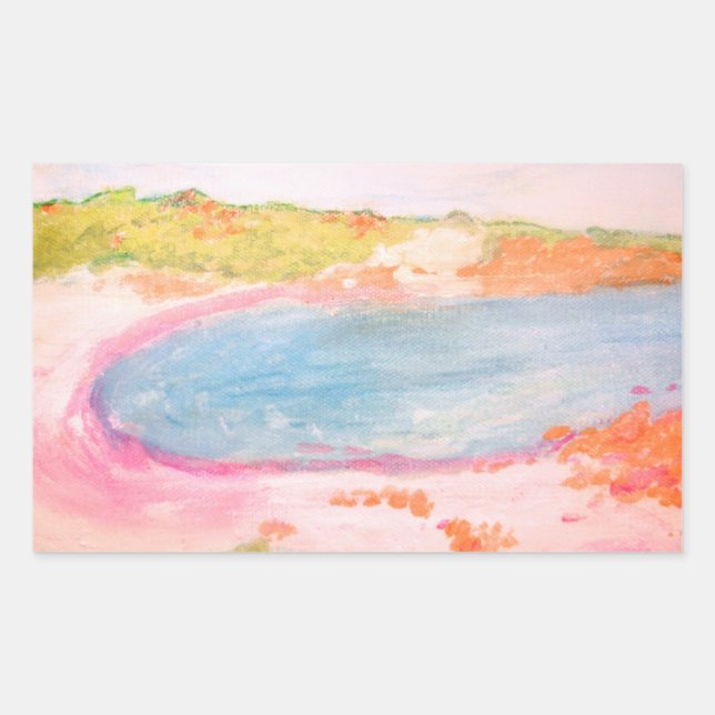 Island Beach  Rectangular Sticker (Front)