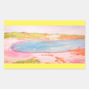 Island Beach Rectangular Sticker