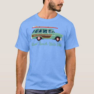 Island Beach State Park NJ Retro Surf Wagon T-Shirt