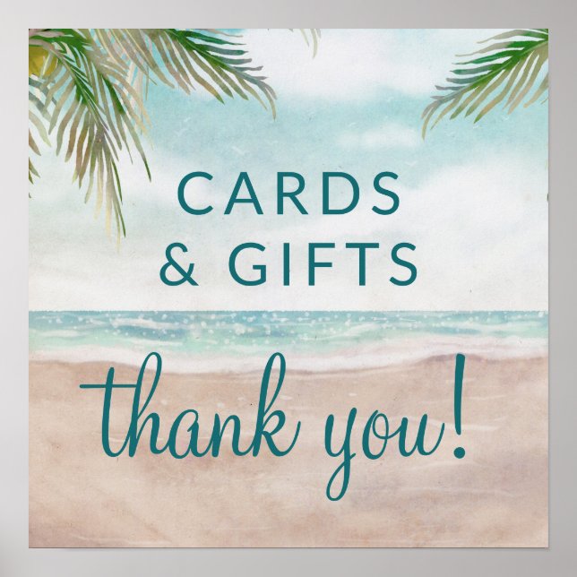 Island Breeze Cards & Gifts Wedding Table Sign (Front)
