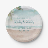 Island Breeze Painted Beach Scene Tropical Wedding