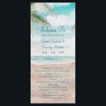 Island Breeze Painted Beach Scene Wedding Ceremony Programme<br><div class="desc">Island Breeze Painted Beach Scene,  with Ocean Waves,  Sandy Beach,  and Palm Trees,  with a beautiful teal blue sky. With Modern Typography Script Fonts. A Summer Tropical Beach,  Or destination wedding design - Personalised Wedding Ceremony Program!

 ~ Check my shop to see the entire wedding suite for this design!</div>