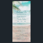 Island Breeze Painted Beach Scene Wedding Ceremony Programme<br><div class="desc">Island Breeze Painted Beach Scene,  with Ocean Waves,  Sandy Beach,  and Palm Trees,  with a beautiful teal blue sky. With Modern Typography Script Fonts. A Summer Tropical Beach,  Or destination wedding design - Personalised Wedding Ceremony Program!

 ~ Check my shop to see the entire wedding suite for this design!</div>