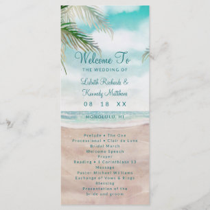 Island Breeze Painted Beach Scene Wedding Ceremony Programme