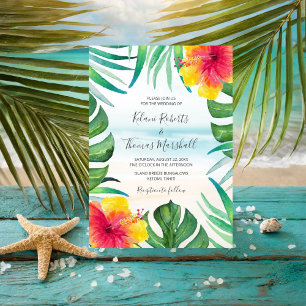 Island Breeze   Tropical Beach Watercolor Wedding Invitation