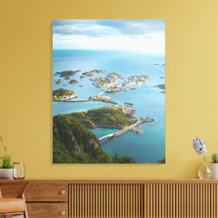 Island Bridges – Coastal Serenity View Canvas Print