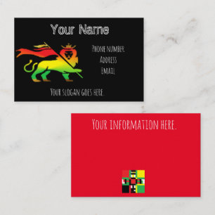 Island business card, Rasta Lion Business Card