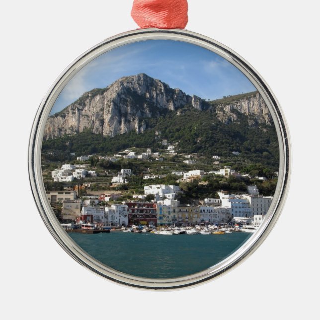 Island Capri panoramic Sea view Metal Tree Decoration (Front)