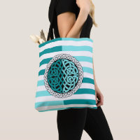 Island Celtic White/black/aqua stripe,circle knot