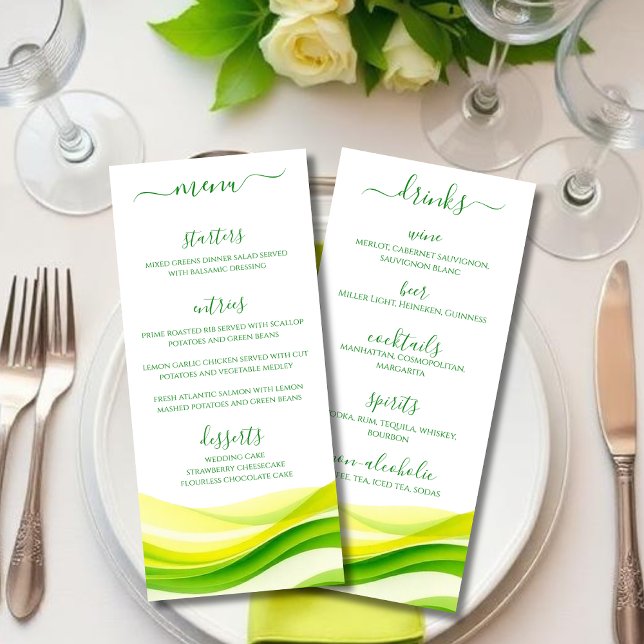 Island Citrus Green and Yellow Dinner and Bar Menu (Island Citrus Green and Yellow Dinner and Bar Menu)