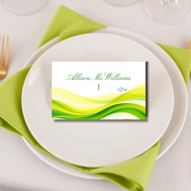 Island Citrus Green and Yellow Meal Icons Fish Table Number (Island Citrus Green and Yellow Meal Icons Fish Table Number)