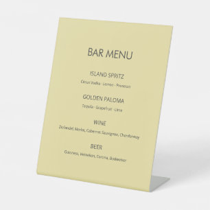 Island Citrus Yellow Wedding Bar Sign