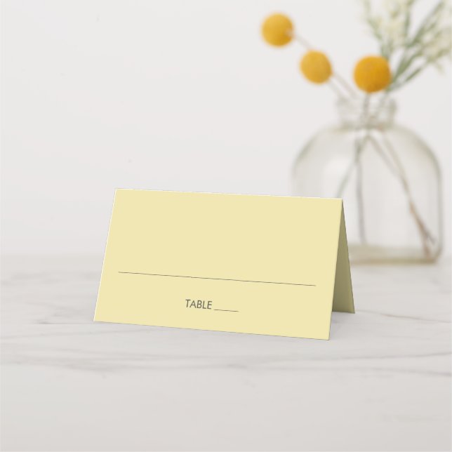 Island Citrus Yellow Wedding Place Cards (Front)