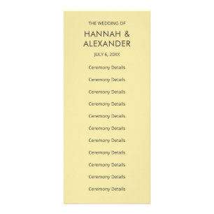 Island Citrus Yellow Wedding Program Rack Card