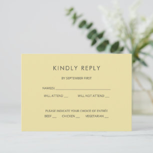 Island Citrus Yellow Wedding RSVP Card