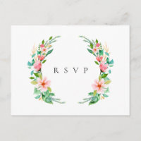 Island Coral Floral Wedding RSVP Song Request