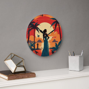 Island Dreams - The Caribbean Friends Collection Large Clock