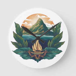 Island Dreams - The Caribbean Friends Collection Round Clock