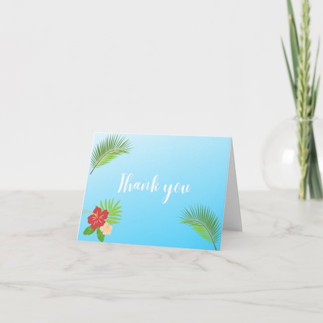 Island Escape Blank  Thank You Card (Front)