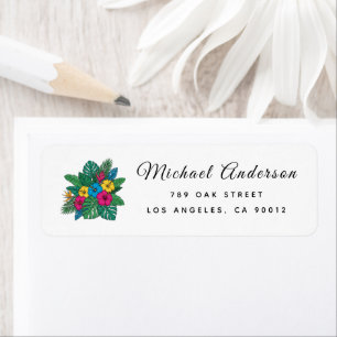 island floral address label