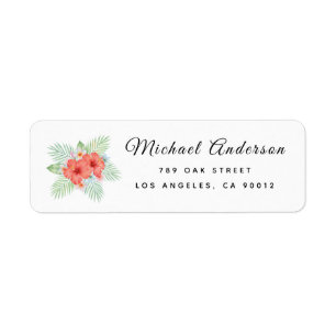 island floral address label