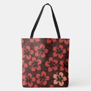 Island Floral Hawaiian Accent Hibiscus Beach Bag