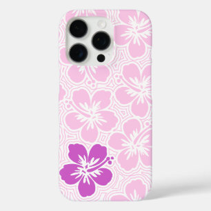 Island Floral HawaiianHibiscus Pinstriped Pink iPhone 16 Pro Case