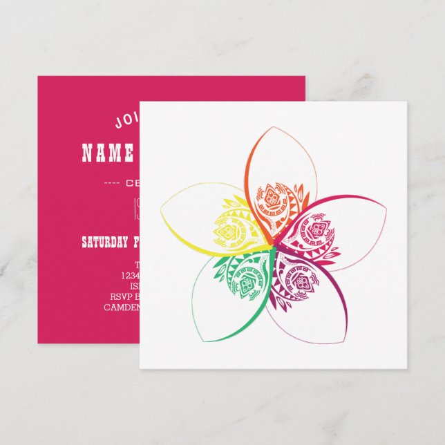 island flower invitation (Front/Back)