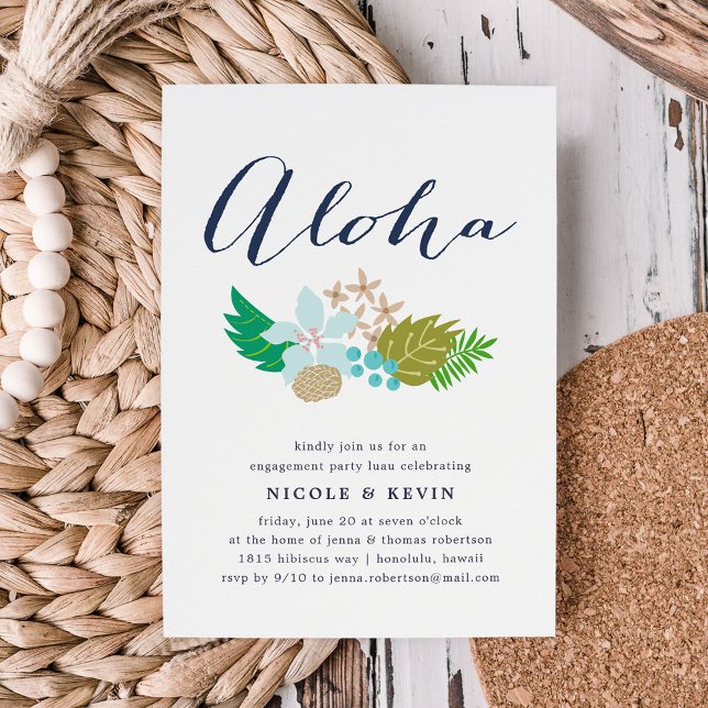 Island Flowers | Aloha Engagement Party Invitation (Creator Uploaded)