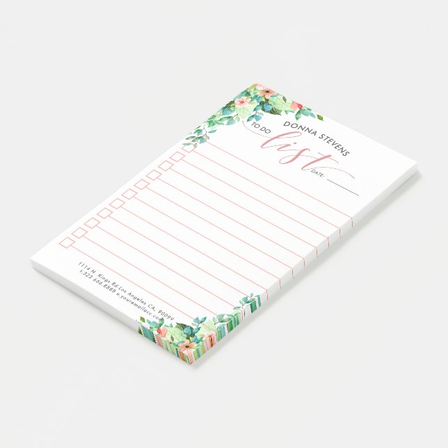 Island Flowers Frame To Do List Typography Post-it Notes (Angled)