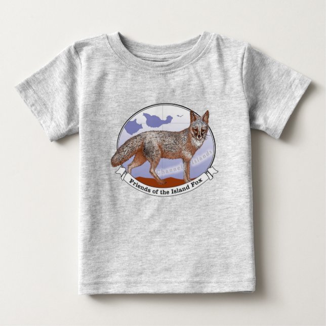 Island Fox Logo Grey baby T shirt (Front)