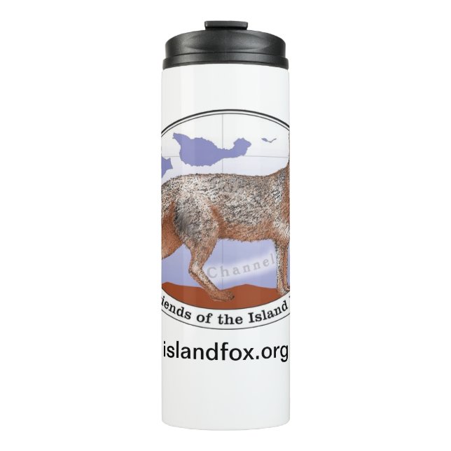 Island Fox Logo White Thermal Tumbler (Front)