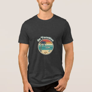 Island Getaway Cruise Vacation Retro Graphic Tri-Blend Shirt