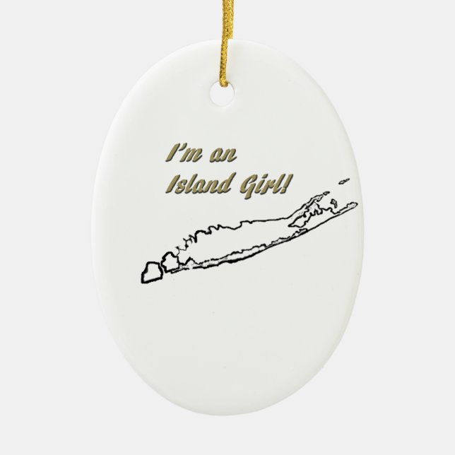 Island Girl (Long Island) Ceramic Tree Decoration (Front)