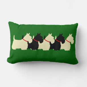 Island green / Scottish Terrier dog highland dog Lumbar Cushion