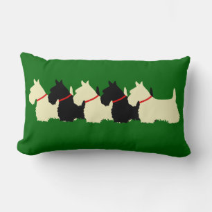 Island green / Scottish Terrier dog highland dog Lumbar Cushion