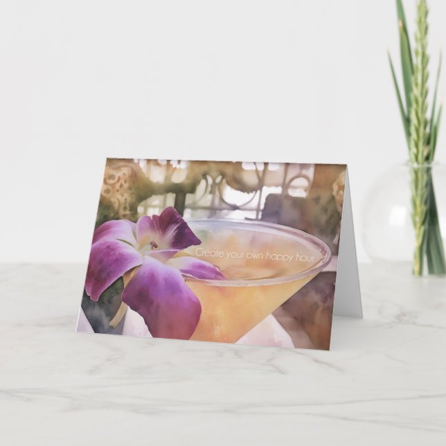 ISLAND HAPPY HOUR Greeting Card (Front)