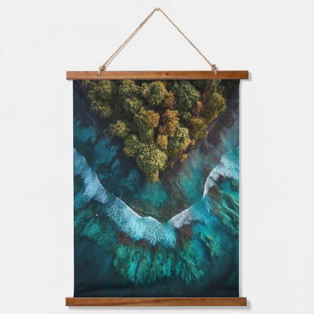 Island Heart Aerial Ocean Wall Art (Front)