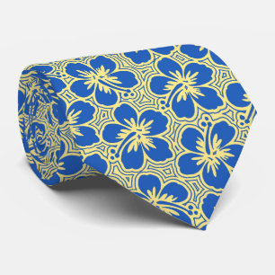 Island Hibiscus Floral Hawaiian Two-sided Printed Tie