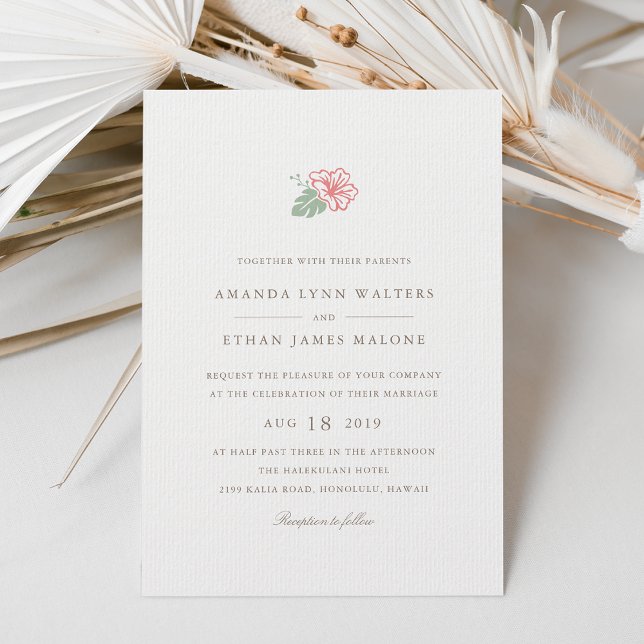 Island Hibiscus Flower Wedding Invitation (Creator Uploaded)