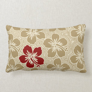 Island Hibiscus Hawaiian Reversible Lumbar Pillow