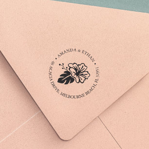 Island Hibiscus Return Address Self-inking Stamp